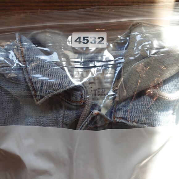 Vintage Hollister Denim Jacket Small Hooded Trucker Sweatshirt Distressed Y2K - Picture 10 of 10